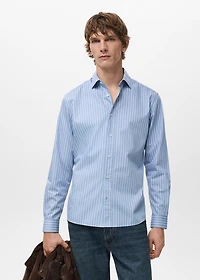 Regular fit striped cotton shirt