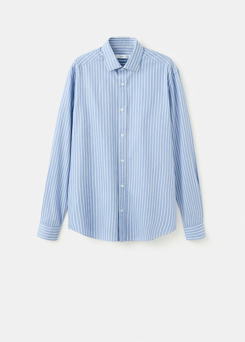Regular fit striped cotton shirt