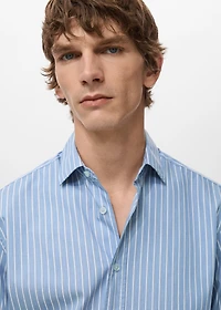 Regular fit striped cotton shirt