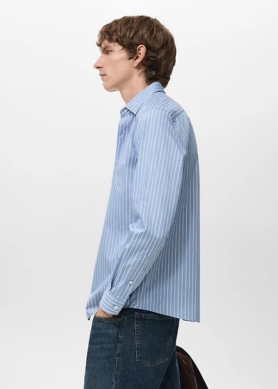 Regular fit striped cotton shirt