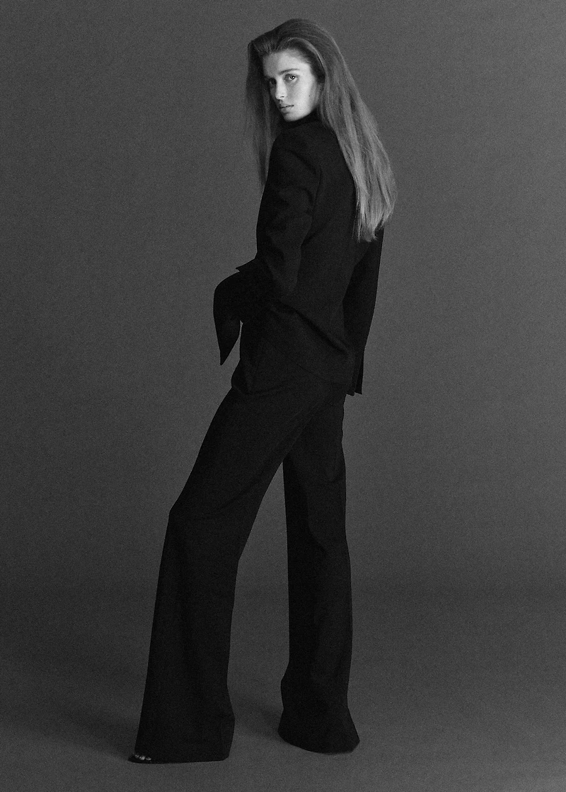 High-waist flared pants