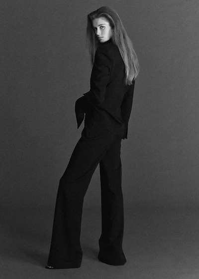 High-waist flared pants