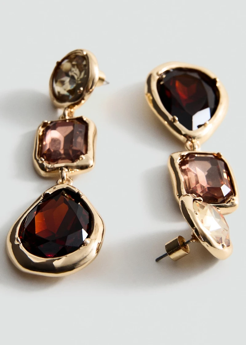 Combined long earrings