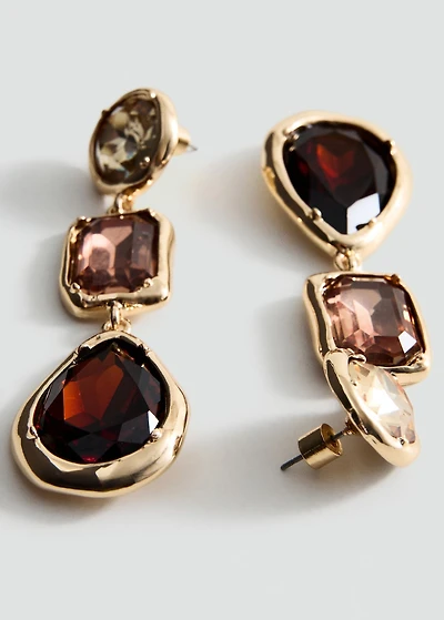 Combined long earrings