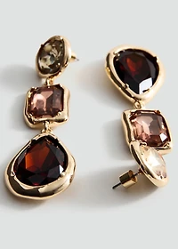 Combined long earrings