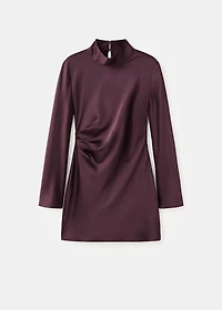 Satin high-neck dress