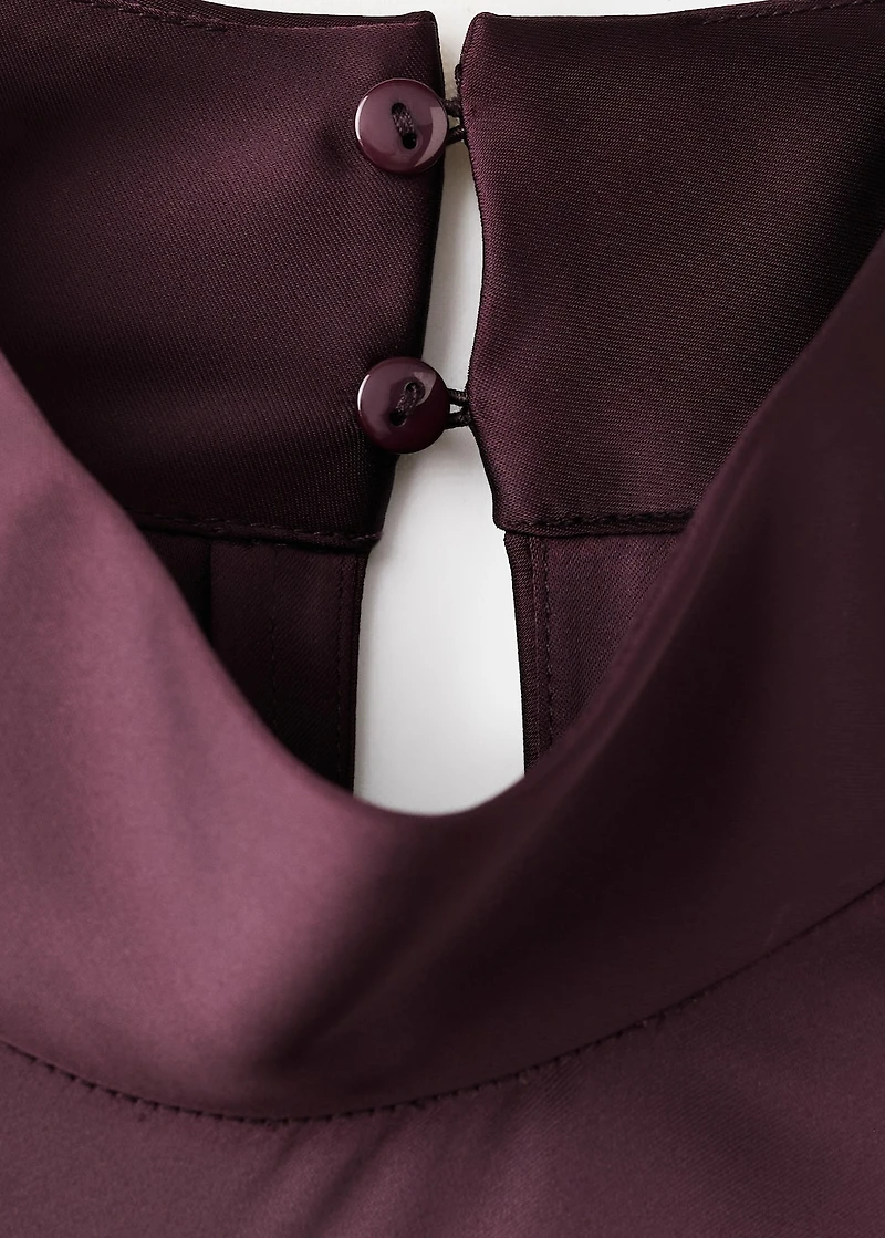 Satin high-neck dress