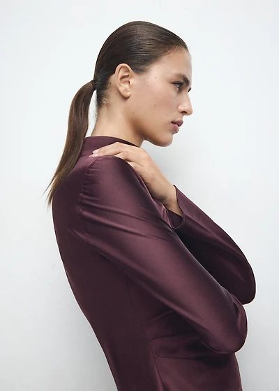 Satin high-neck dress