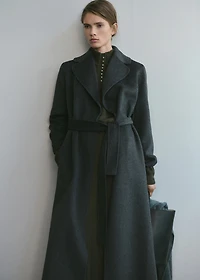 Handmade wool coat with belt
