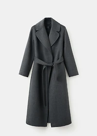 Handmade wool coat with belt