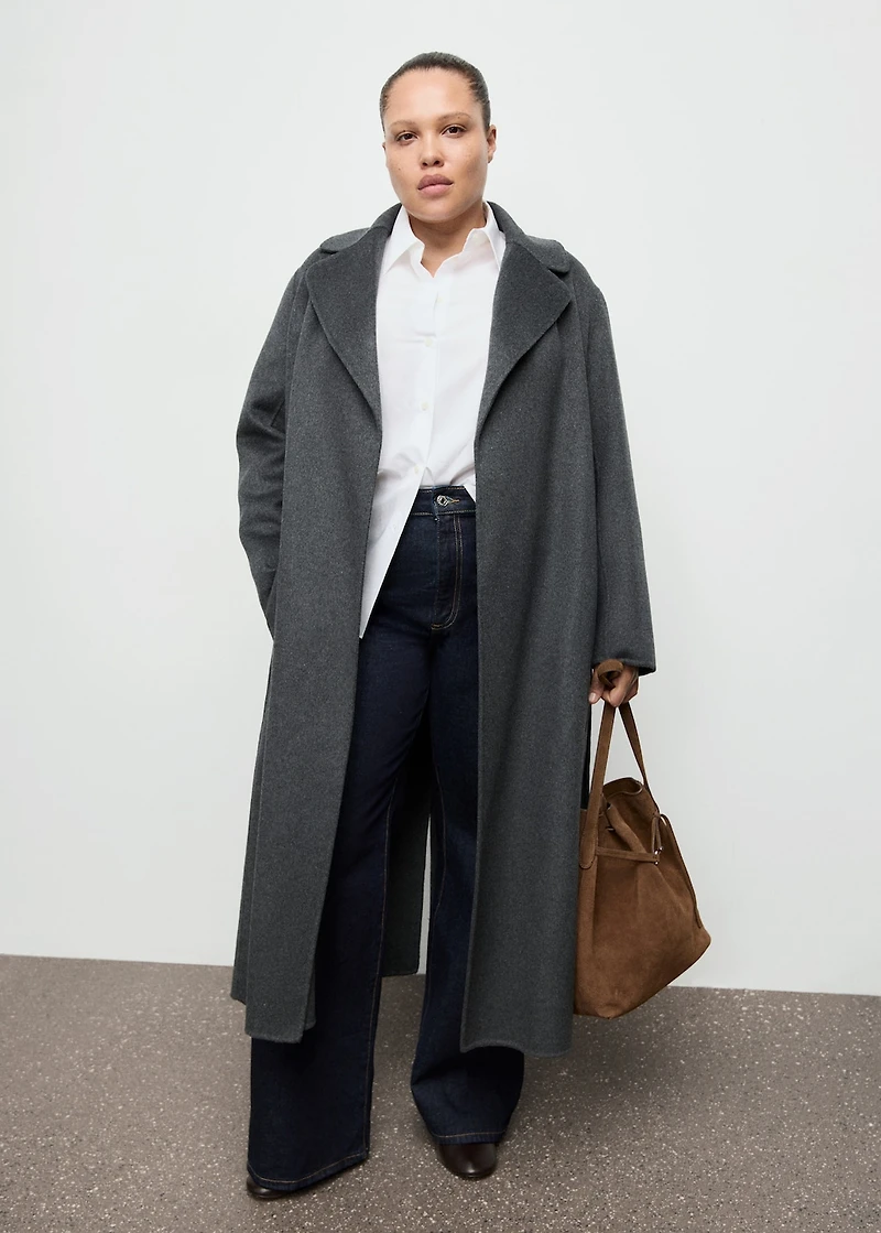 Handmade wool coat with belt