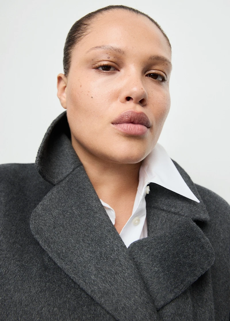 Handmade wool coat with belt