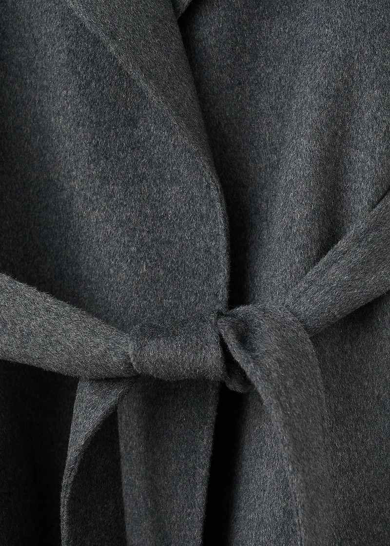 Handmade wool coat with belt