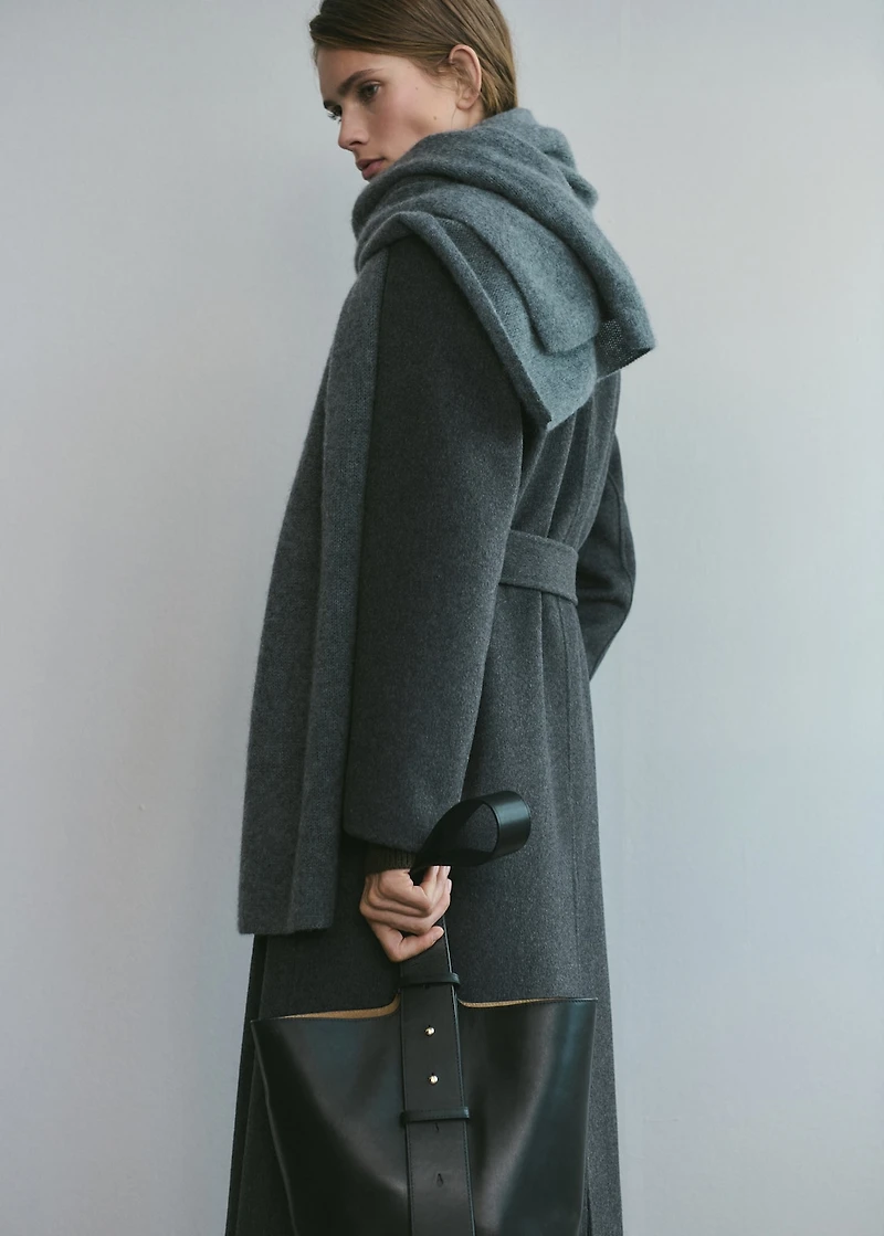 Handmade wool coat with belt