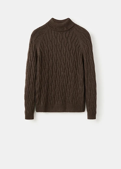 Cable-knit turtleneck sweater