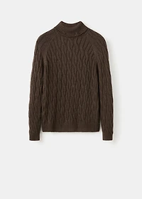 Cable-knit turtleneck sweater