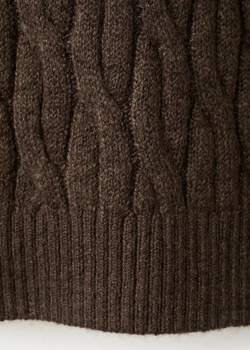 Cable-knit turtleneck sweater