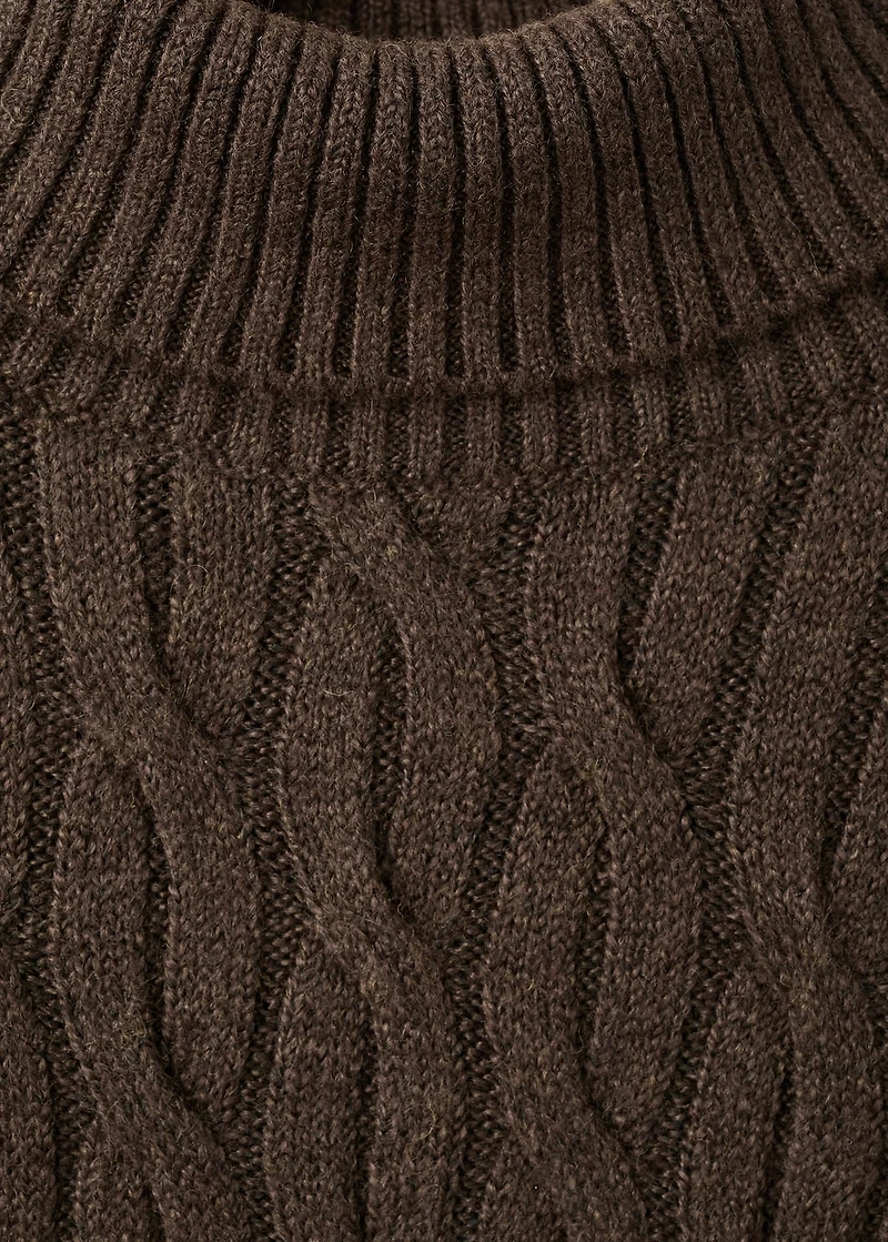 Cable-knit turtleneck sweater