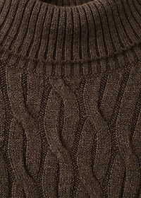 Cable-knit turtleneck sweater