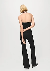 Halter-neck vest with buttons