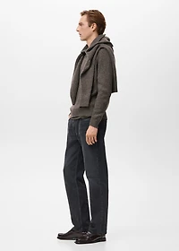 Ribbed-knit cardigan with zipper