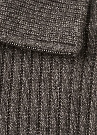 Ribbed-knit cardigan with zipper