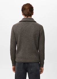 Ribbed-knit cardigan with zipper