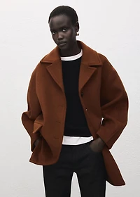 Wool blend coat with buttons