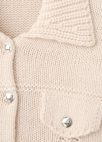 Knitted jacket with polo collar