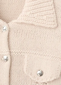 Knitted jacket with polo collar