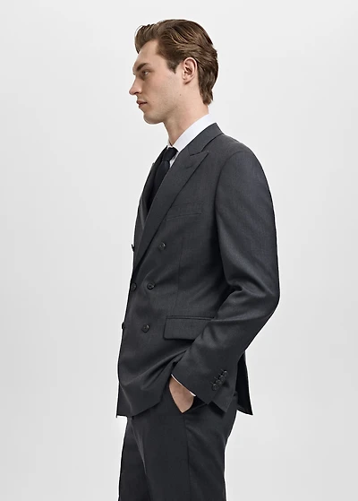Turin 100% wool double-breasted suit jacket