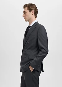 Turin 100% wool double-breasted suit jacket