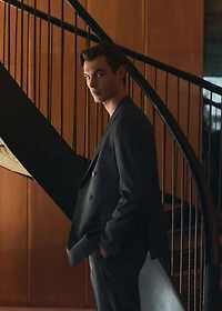 Turin 100% wool double-breasted suit jacket