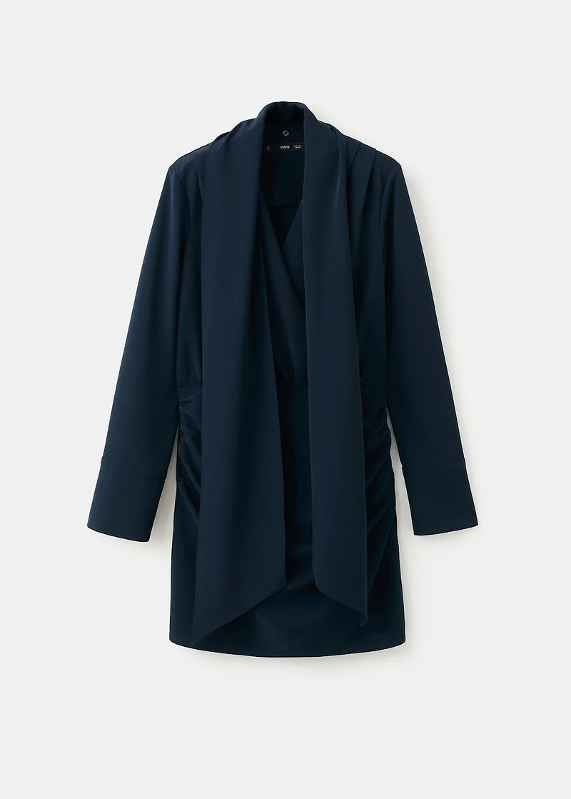 Draped dress with foulard