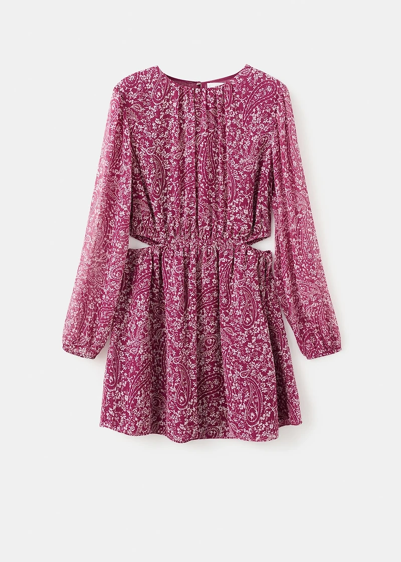 Paisley dress with cut-out