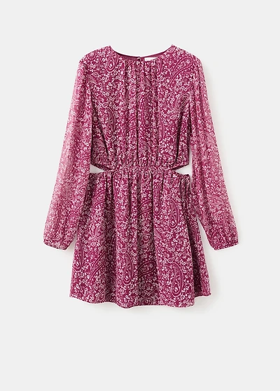 Paisley dress with cut-out