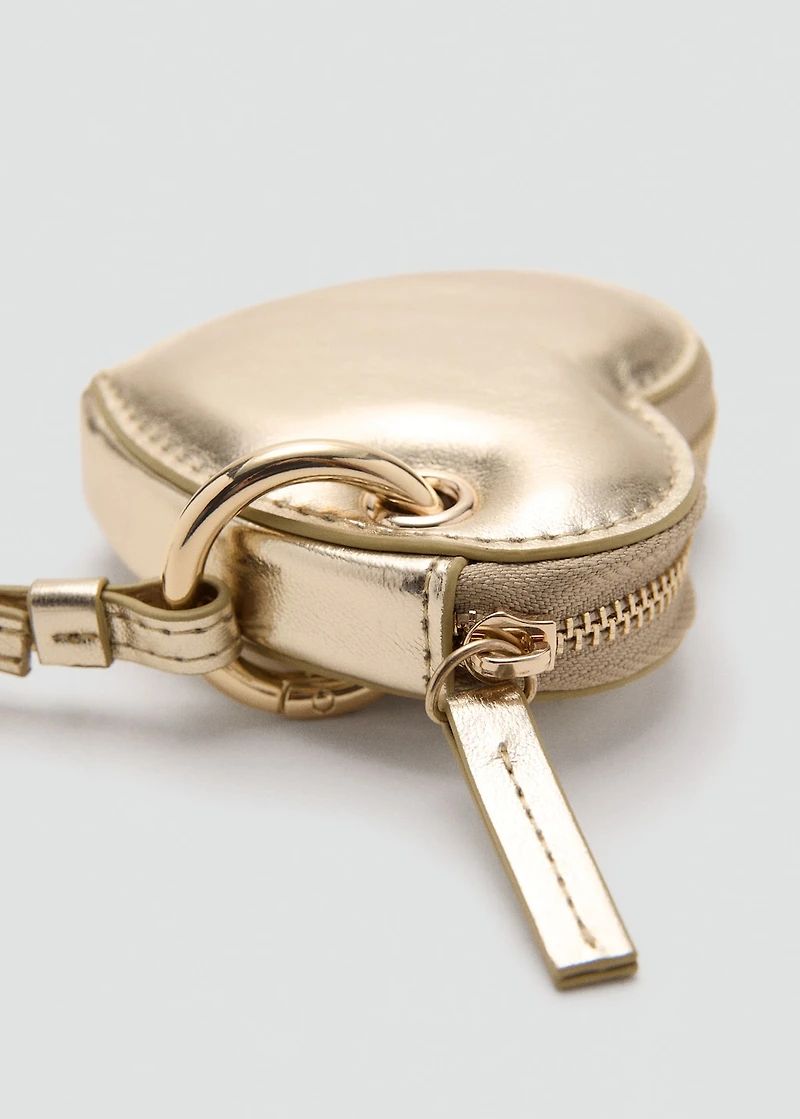 Wallet with heart keychain