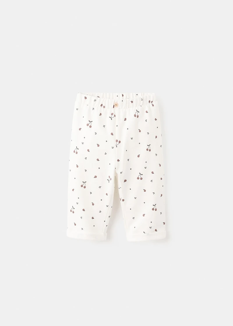 Printed cotton joggers