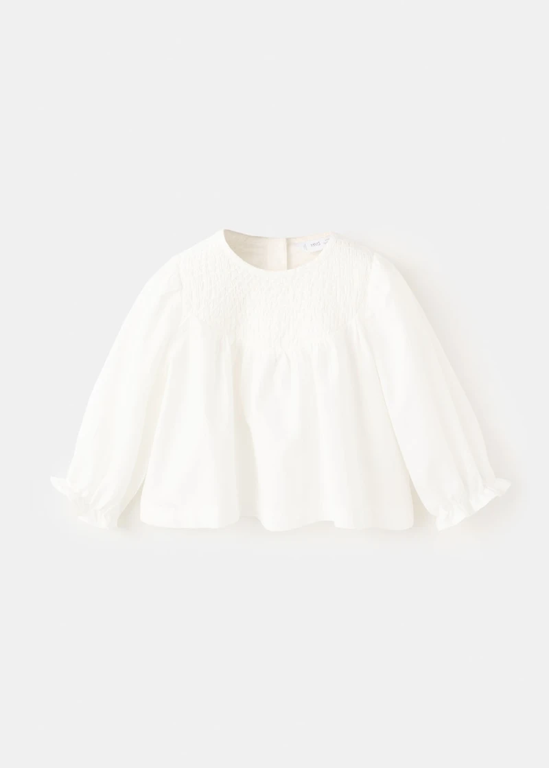 Gathered cotton blouse