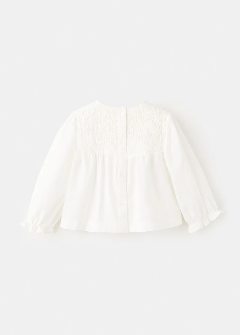 Gathered cotton blouse