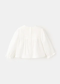 Gathered cotton blouse