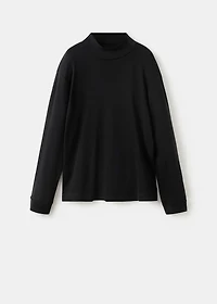 Long-sleeved t-shirt with perkins neck