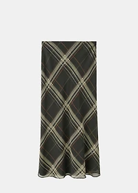 Checked long skirt