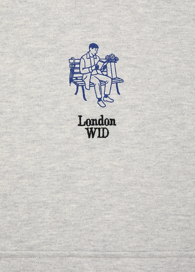 Cotton hooded sweatshirt text