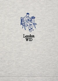 Cotton hooded sweatshirt text