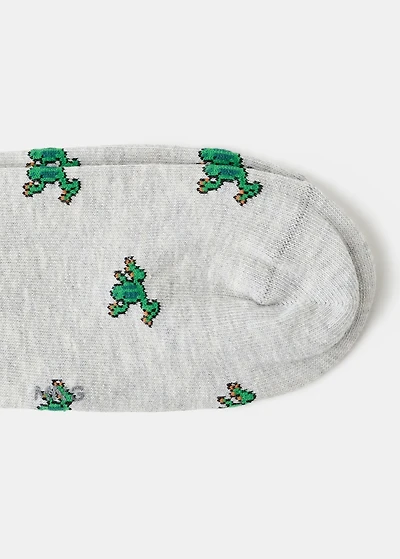Cotton socks with frog pattern