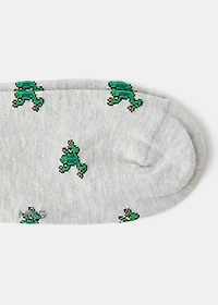 Cotton socks with frog pattern