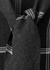 Blouse with check pattern and foulard collar