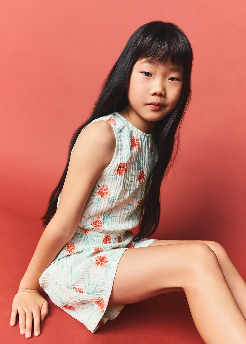 Printed short jumpsuit