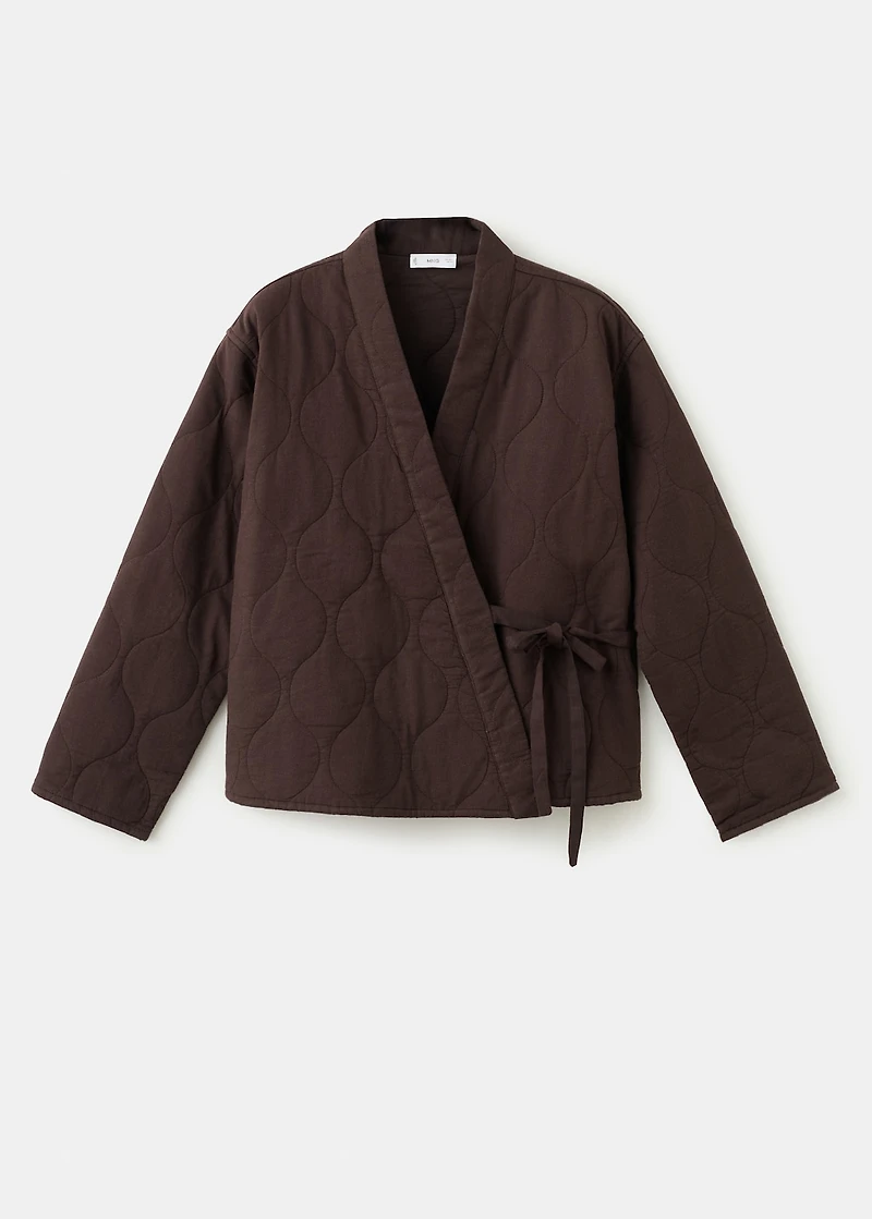 Quilted kimono with tie